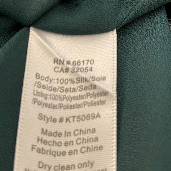 NWOT Maeve by Anthropologie Green Floral Silk Blouse M - Picture 6 of 6